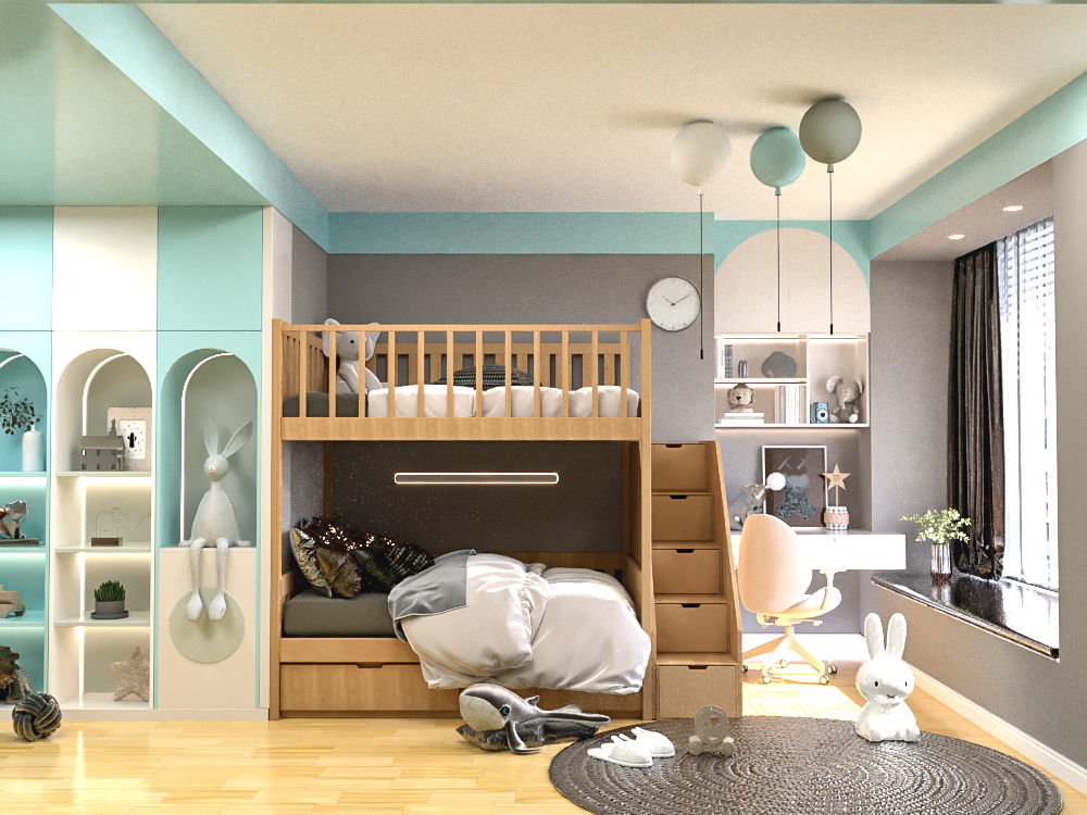 004 Modern Ahşap Çocuk Odası - Görsel 1