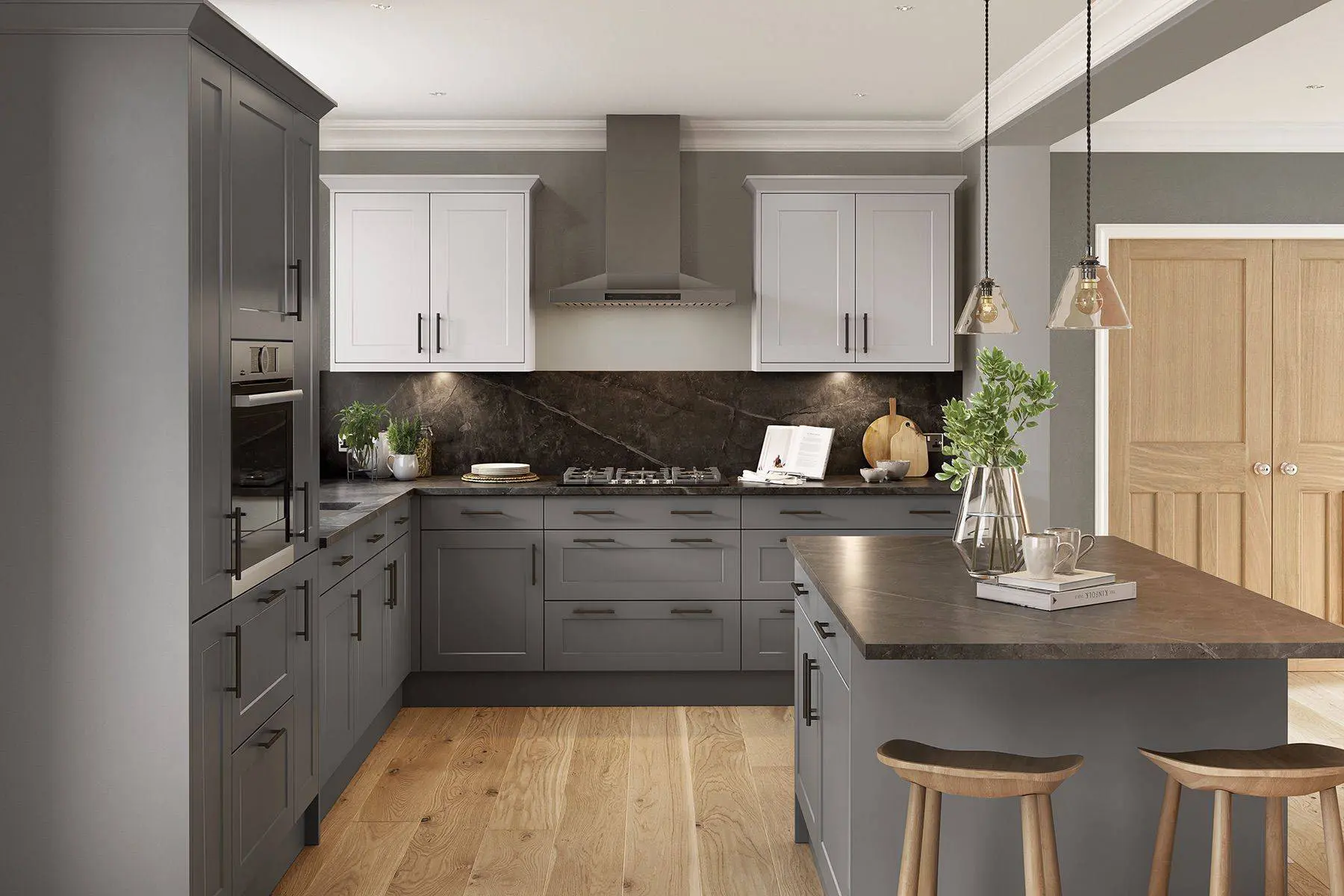 HARVARD-MATT-LIGHT-GREY-MATT-DUST-GREY Gravena Mutfak Takımı - Görsel 1
