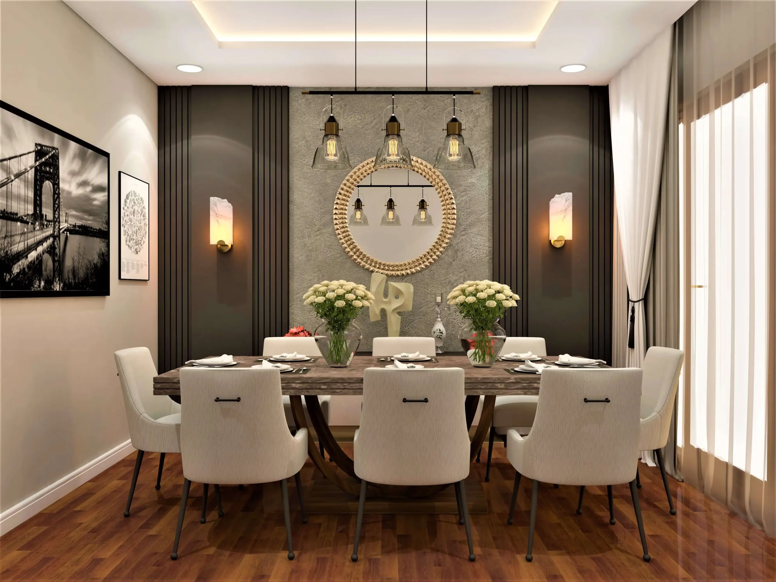 a-spacious-modern-dining-room-design Averna Yemek Odası Takımı - Görsel 1